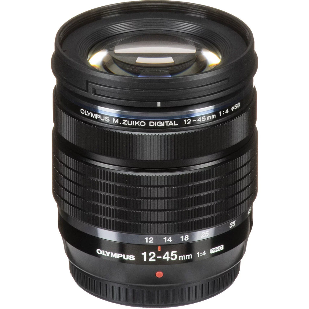 Ultimaxx Essential Bundle + Olympus M.Zuiko Digital ED 12-45mm f/4 PRO Lens (Ivory Box) + Manufacturer Accessories, 3PC Multi-Coated UV Filter Kit & More (16pc Bundle)