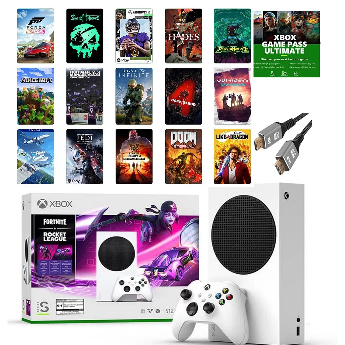 2023 Newest Edition-Microsoft Xbox-Sizeeries-Size 512GB SizeSizeD– Fortnite & Rocket League Bundle with Xbox Game Pass Ultimate: 1 Month and KKEE High Sizepeed HDMI Cable