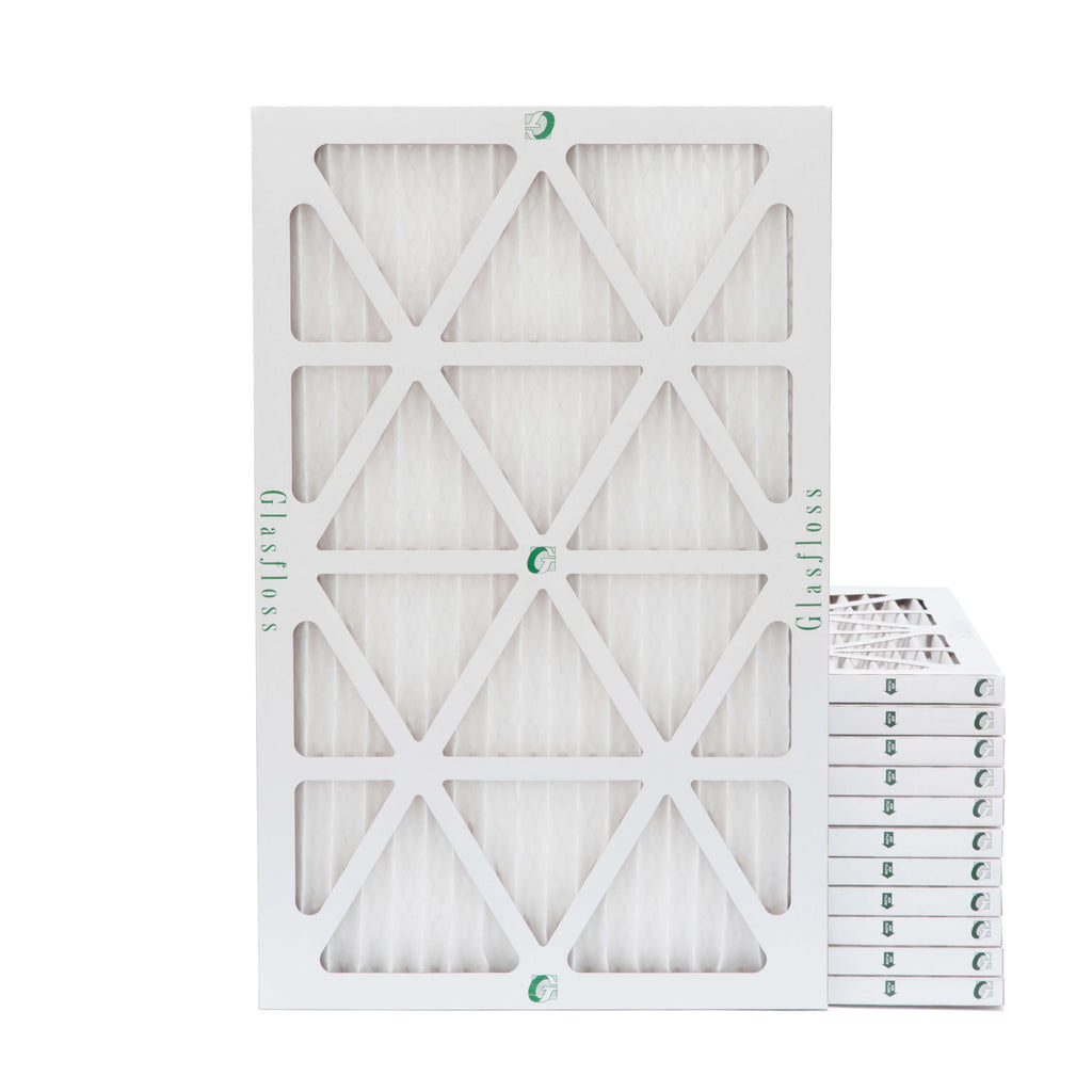 12 Pack of 10x24x1 MERV 10 Pleated Air Filters by Glasfloss. Actual Sizeize: 9-1/2 x 23-1/2 x 7/8