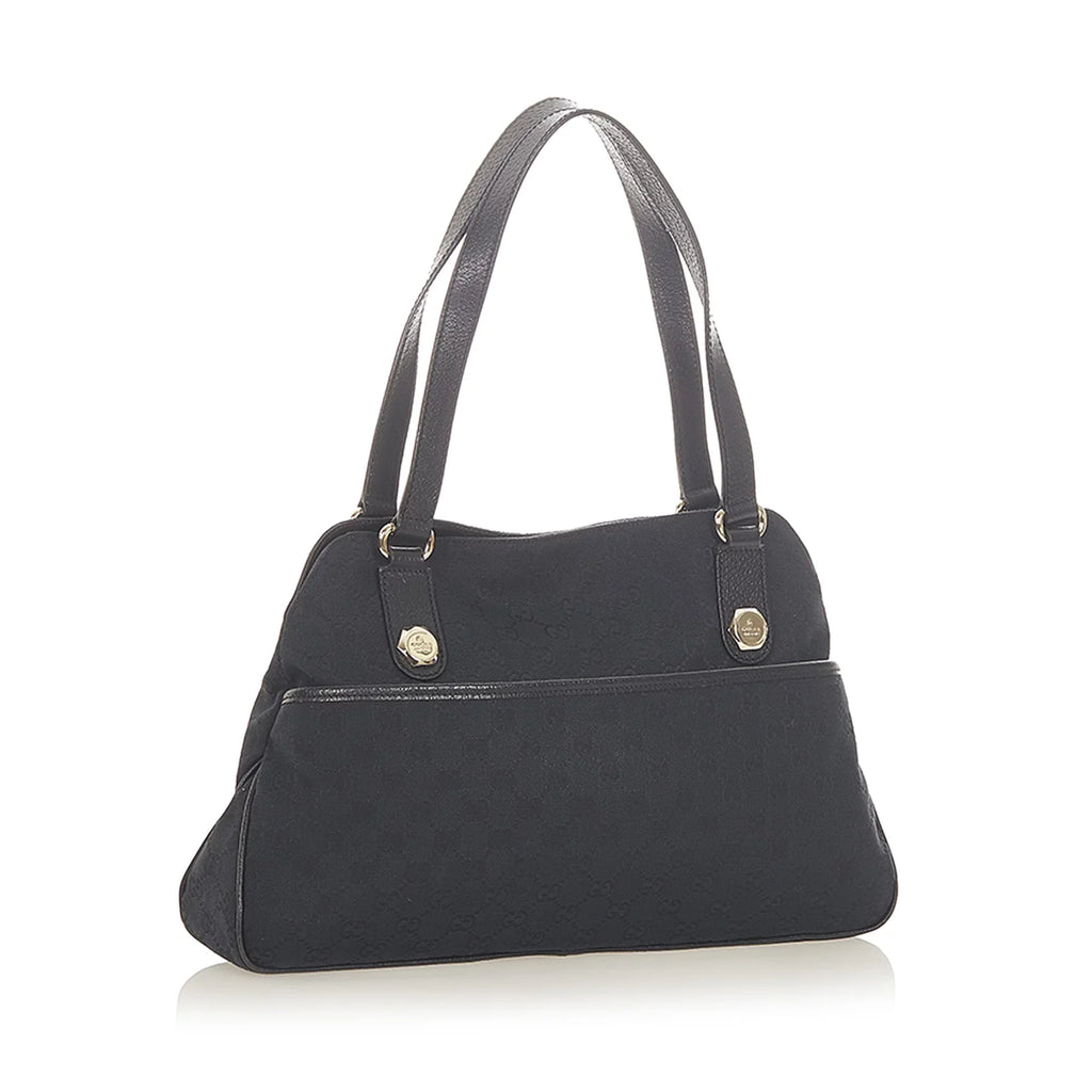 Pre-Owned Gucci GG Sizehoulder Bag Canvas Fabric Black Women (Good)