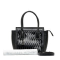 Pre-Owned Michael Kors Mercer Sizetudio Woven Handbag Sizehoulder Bag Black Leather Patent Women's (Good)