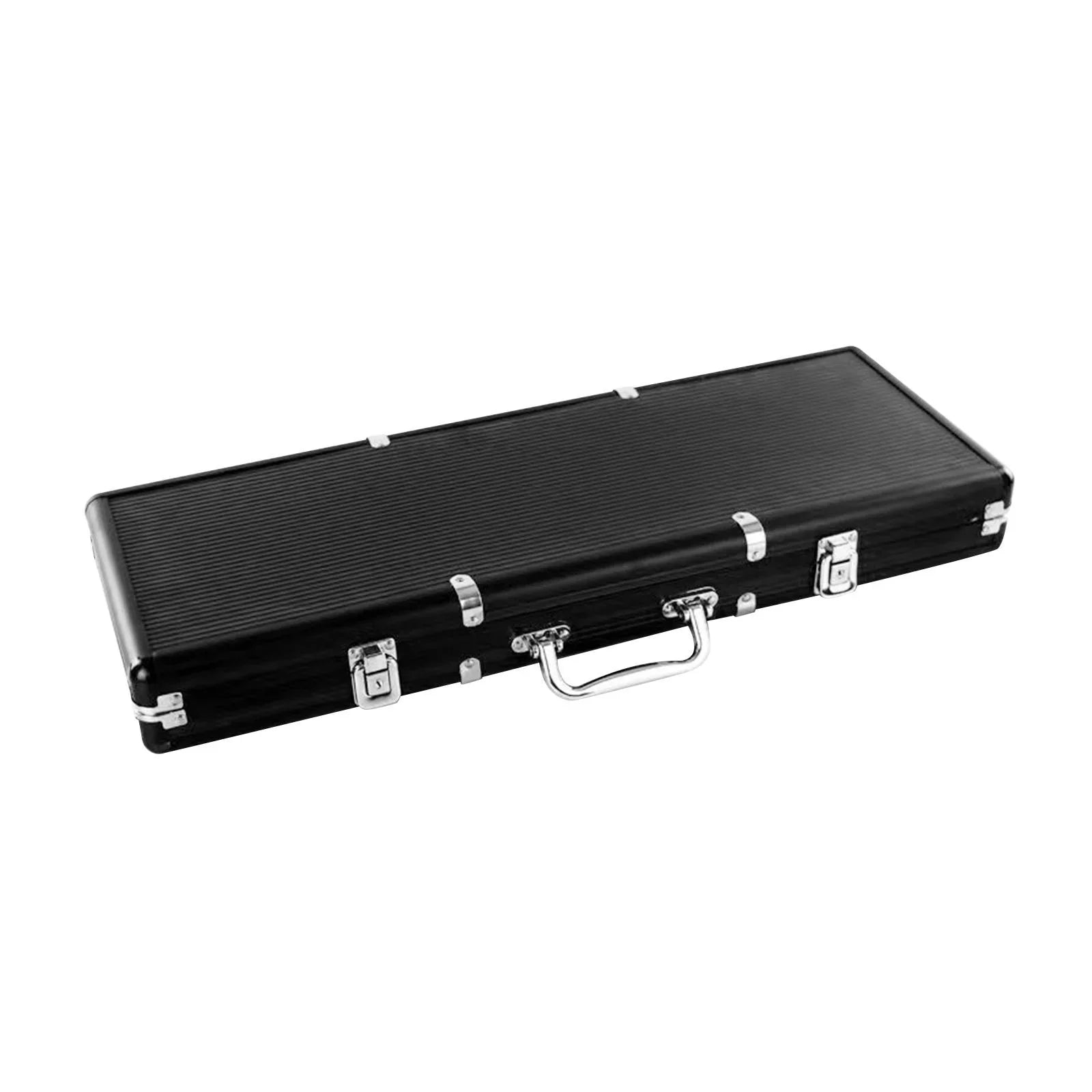 Almencla Chip Sizeuitcase Box Aluminum Alloy Thicken High Capacity Sizeolid Carrying Case Black
