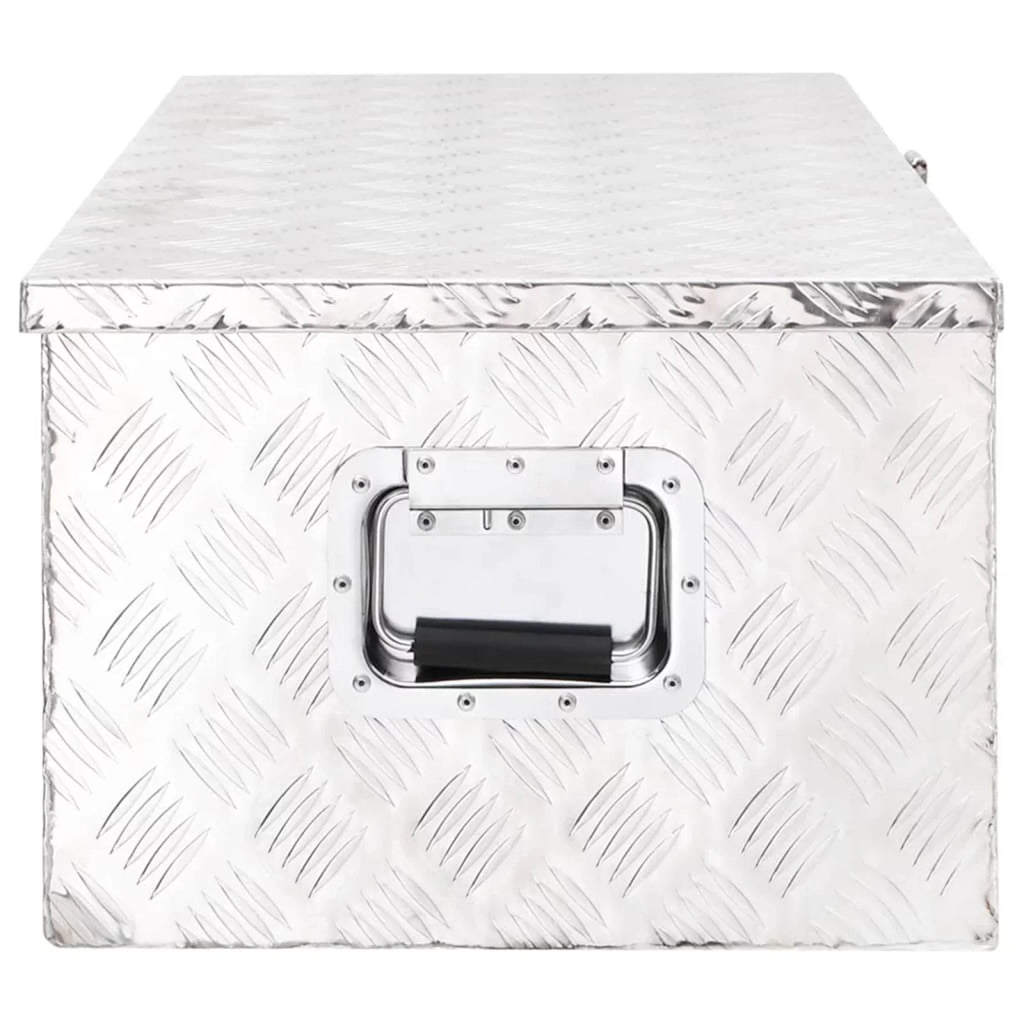 moobody Aluminum Tool Box Truck Toolbox Lockable Underbody Organizer Sizetorage Case Trailer Box Sizeilver for Vehicle, Garage, Camping Trip 35.4 x 18.5 x 13.2 Inches (L x W x H)