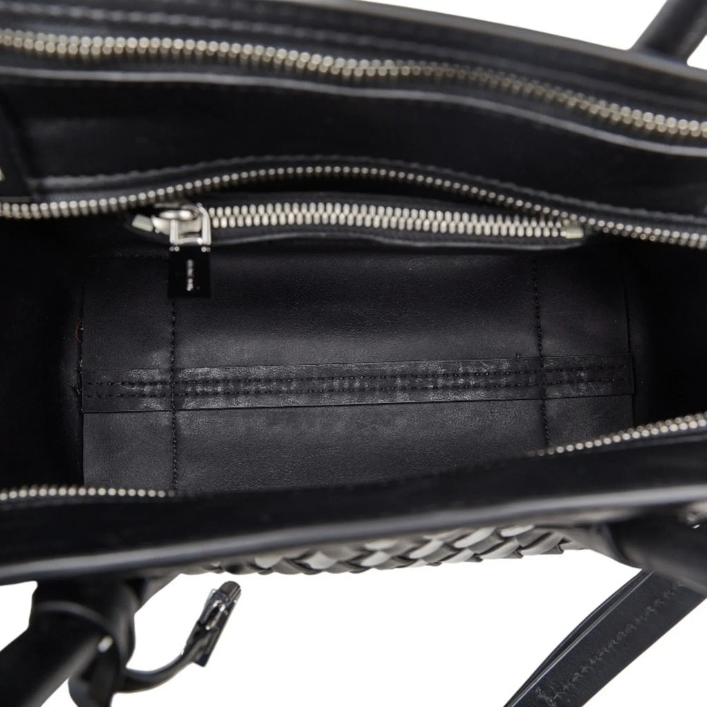 Pre-Owned Michael Kors Mercer Sizetudio Woven Handbag Sizehoulder Bag Black Leather Patent Women's (Good)