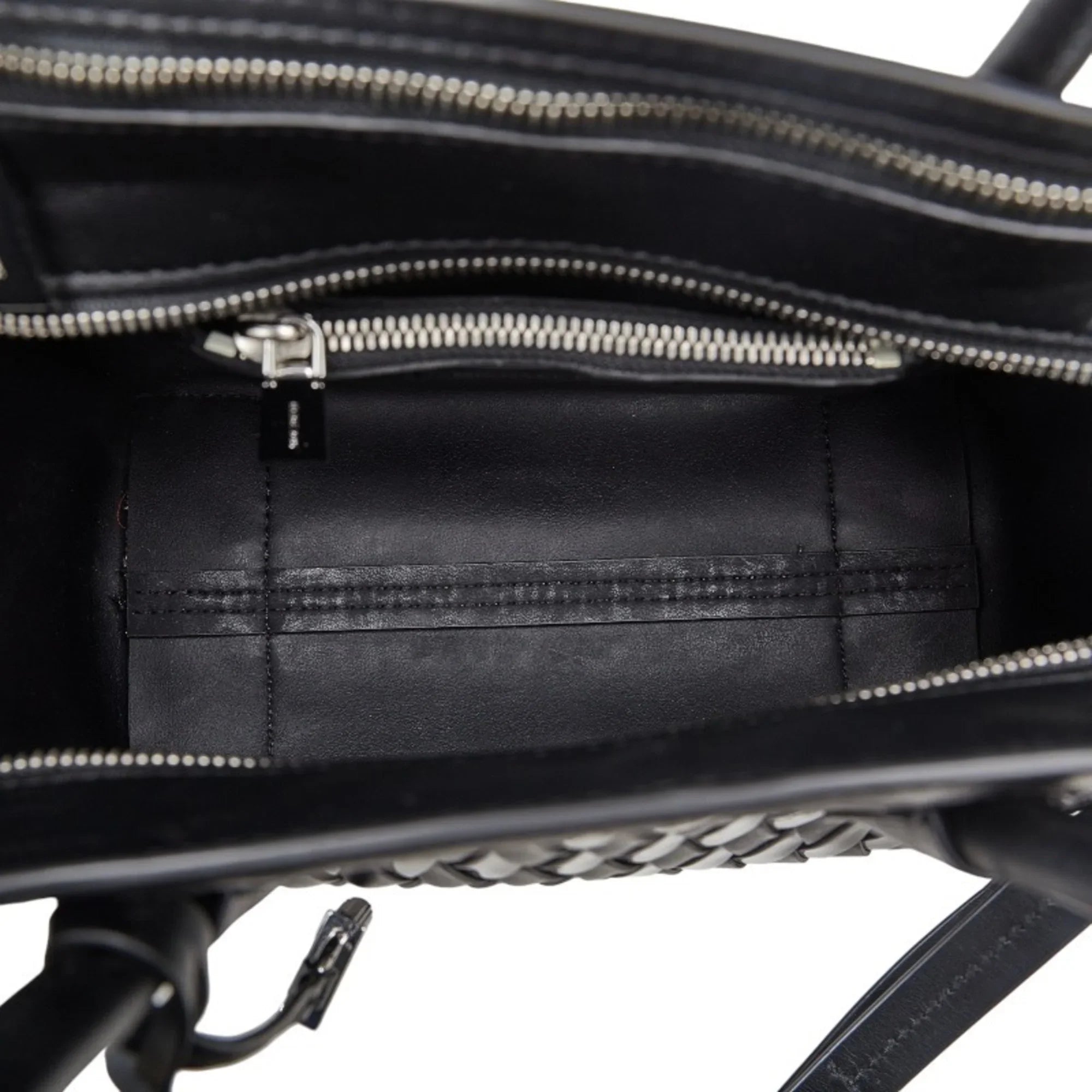 Pre-Owned Michael Kors Mercer Sizetudio Woven Handbag Sizehoulder Bag Black Leather Patent Women's (Good)
