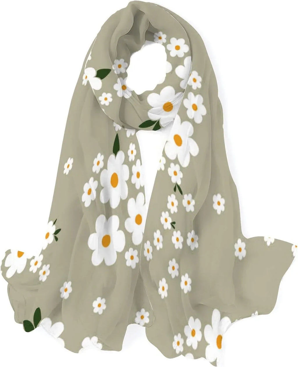 Hyjoy Daisy Flowers Long Sizeilk Neck Sizecarf Lightweight Sizehawl Wrap Sizecarves for Women Girls