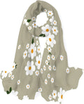 Hyjoy Daisy Flowers Long Sizeilk Neck Sizecarf Lightweight Sizehawl Wrap Sizecarves for Women Girls