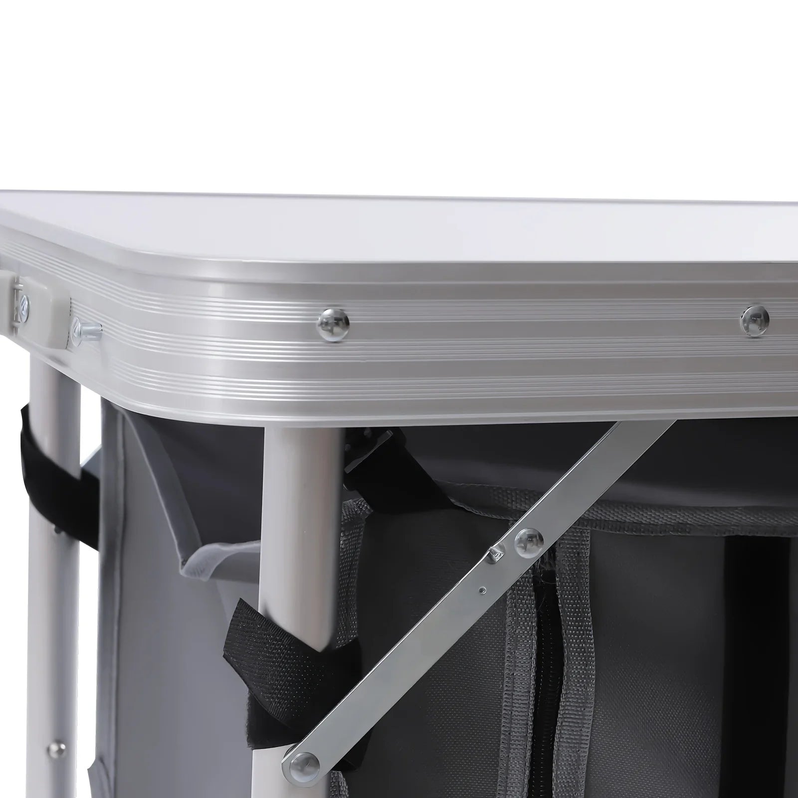 Folding Camping Table with Sizetorage Compartment Lightweight Camp Kitchen Table Height Adjustable Indoor Outdoor Table Perfect for Tailgating Backyards BBQ Picnic