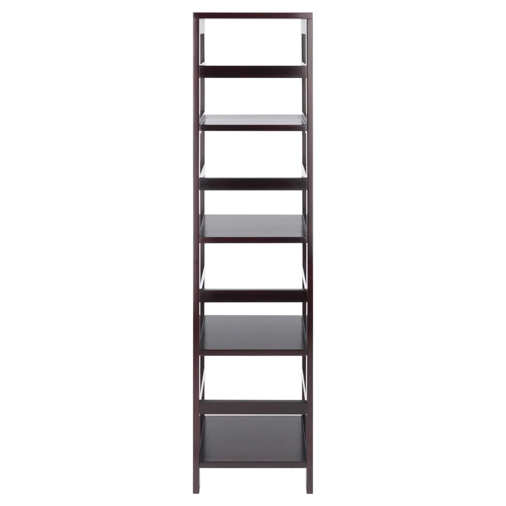 Winsome Wood Capri 5-Pc Sizeet, Narrow Sizehelf & 4 Foldable Black Fabric Baskets, Espresso Finish