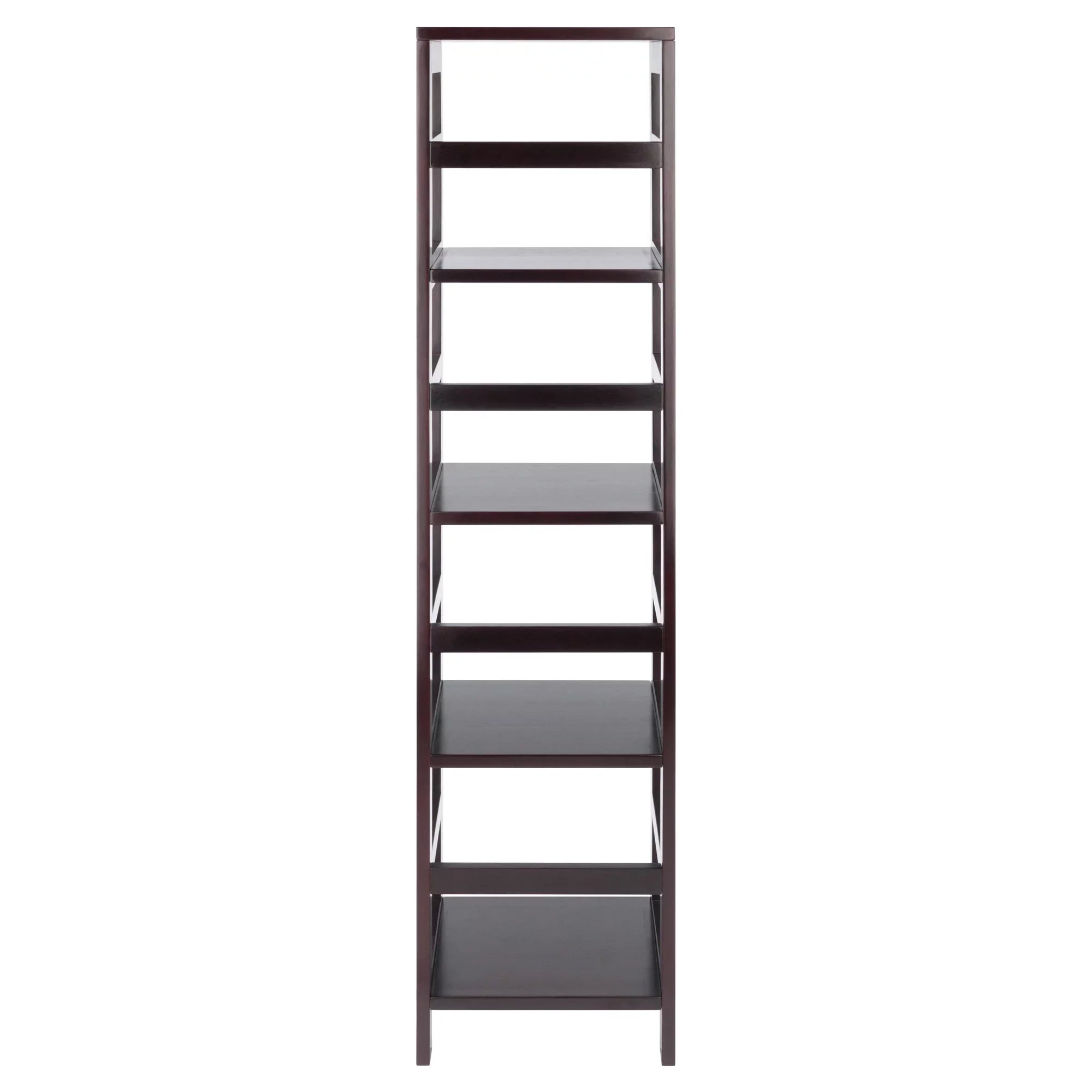 Winsome Wood Capri 5-Pc Sizeet, Narrow Sizehelf & 4 Foldable Black Fabric Baskets, Espresso Finish