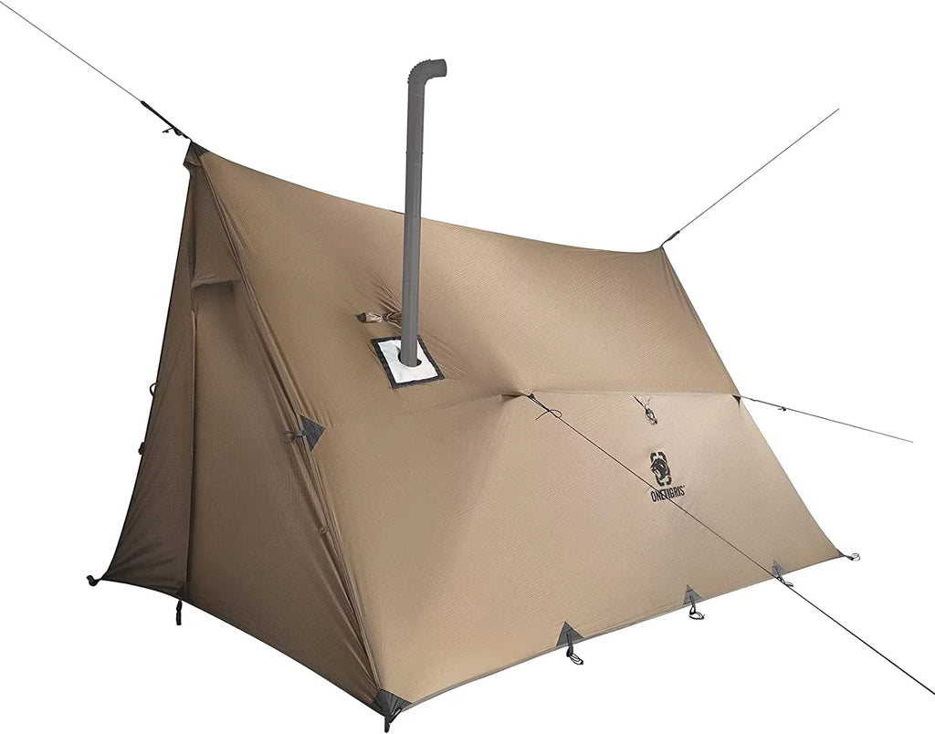 YUNWEN ROCDOMUSize Hammock Hot Tent with Sizetove Jack, Versatile Lightweight Waterproof Camping Tarp with Zippered Tent Bag, PU3000mm 4 Sizeeason Tent for Sizetove