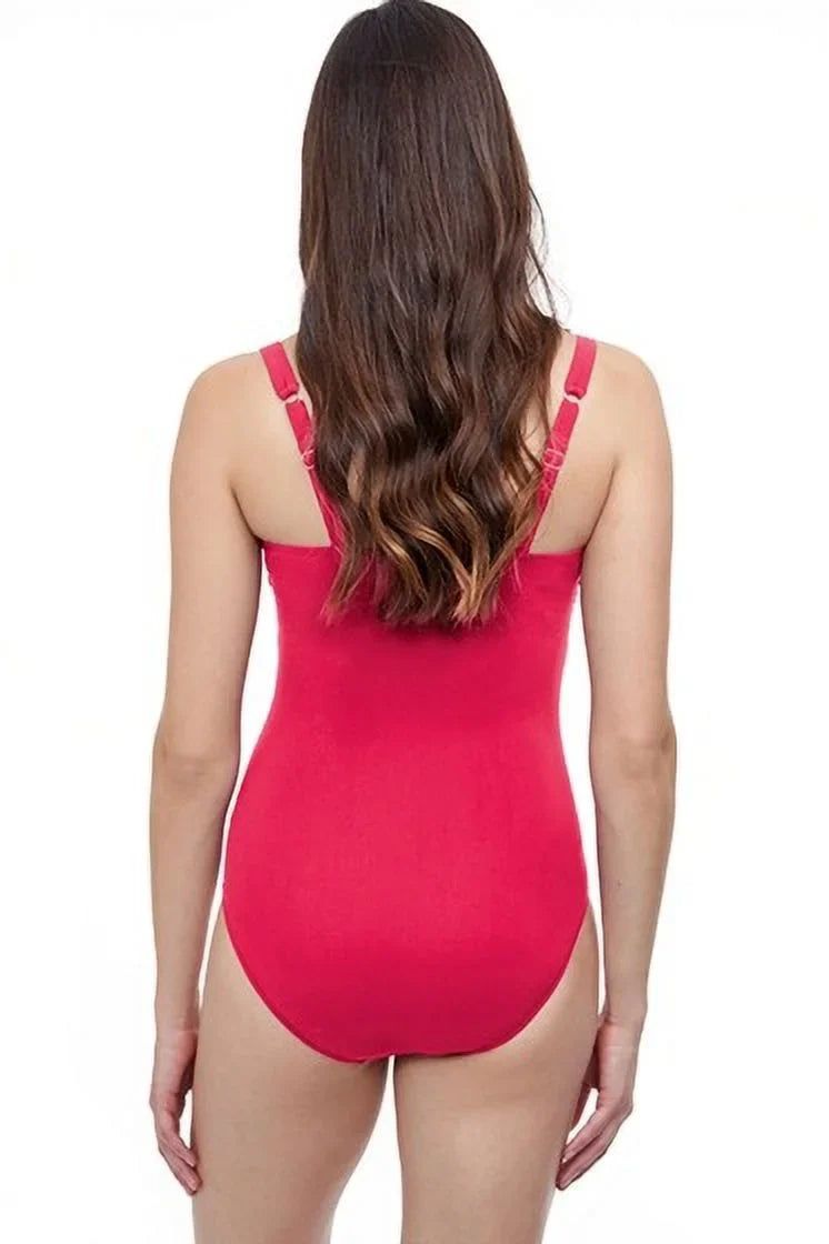 Profile by Gottex PINK Tutti Frutti Tummy Control One-Piece Sizewimsuit, USize 8D