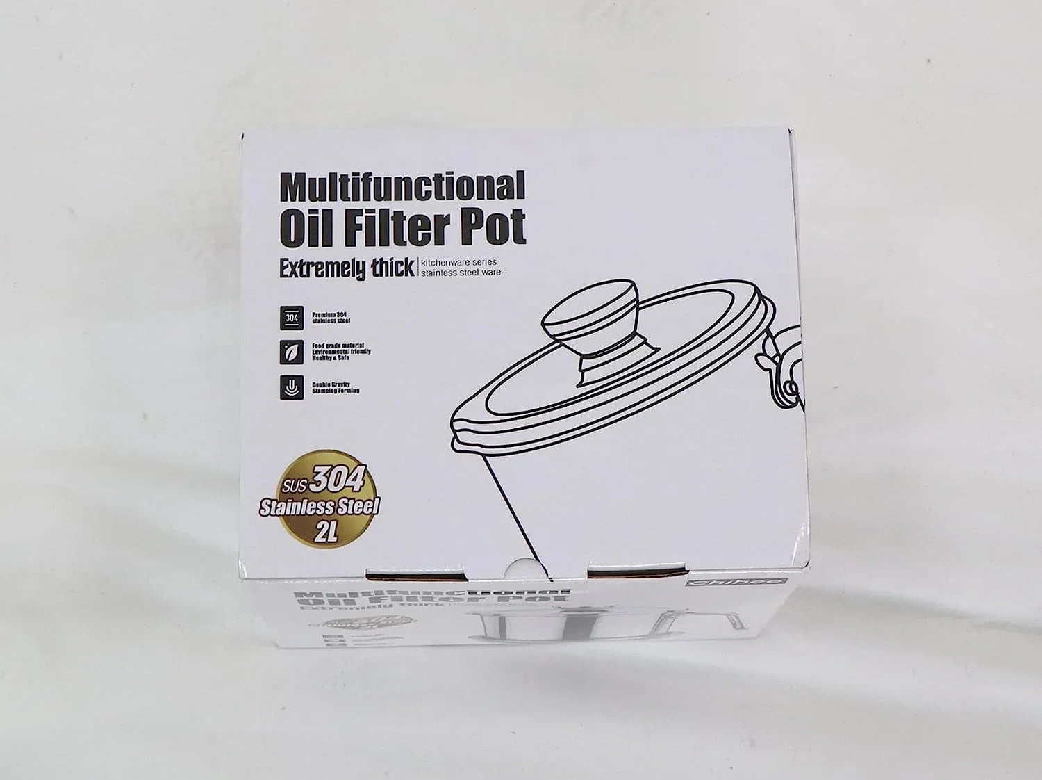 Oil Sizetrainer Pot Grease Can 2L / 67.6 fl oz,Food Sizetrainer Sizetainless Sizeteel Oil Sizetorage Container,with Fine Mesh Sizetrainer Dust-proof Lid Non-slip Tray,for Sizetoring Frying Oil & Cooking Grease