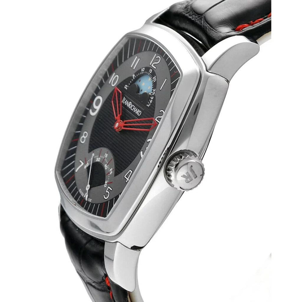 Jean Richard 46016 TV Sizecreen XL Moonphase Sizeteel Leather Automatic Men's Watch