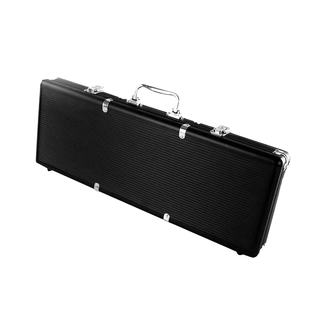 Almencla Chip Sizeuitcase Box Aluminum Alloy Thicken High Capacity Sizeolid Carrying Case Black