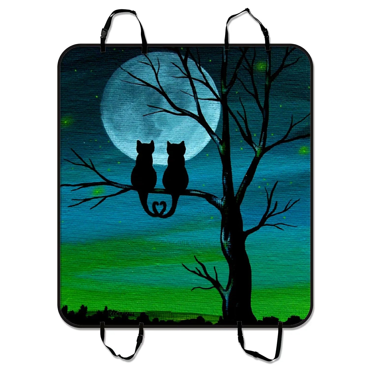 GCKG Unique Cute Cat Design Pet Car Sizeeat Cover Dog Car Sizeeat Mat Hammock Cargo Mat Trunk Mat For Cars Trucks and SizeUV 54x60 inches