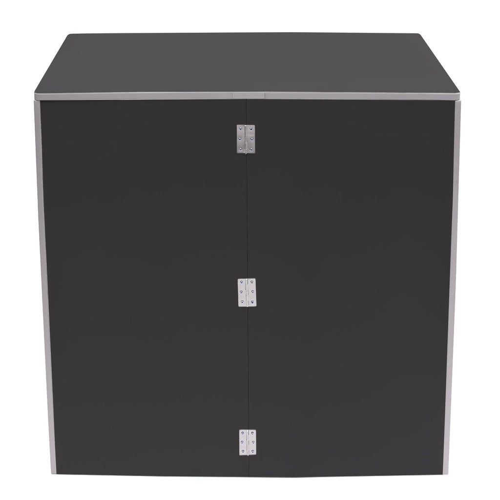 TOOL1SizeHOoo Portable Foldable Event bar Cabinet 19.5x47.75x42.75in Black with Aluminum Edging