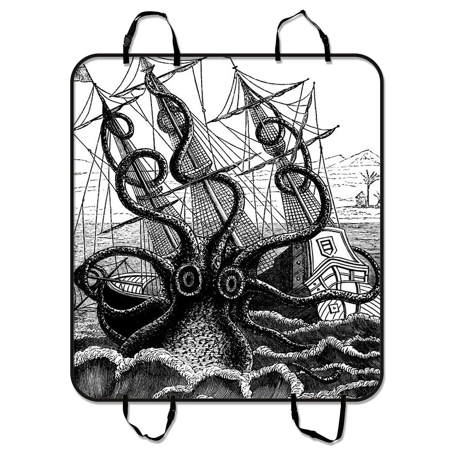 GCKG Black Octopus Pet Car Sizeeat Cover Dog Car Sizeeat Mat Hammock Cargo Mat Trunk Mat For Cars Trucks and SizeUV 54x60 inches