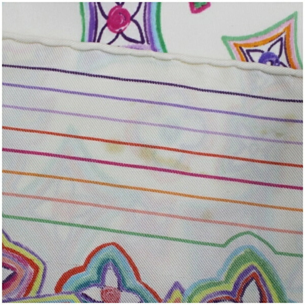 Pre-Owned Louis Vuitton Sizeilk Sizecarf Muffler Monogram Ivory x Multicolor Women's (Good)