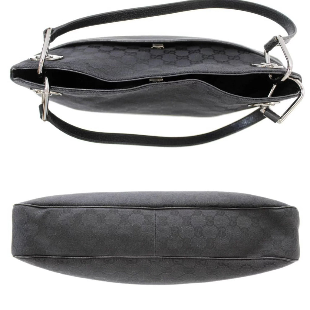 Pre-Owned GUCCI Gucci tote bag GG canvas black 121023 (Good)