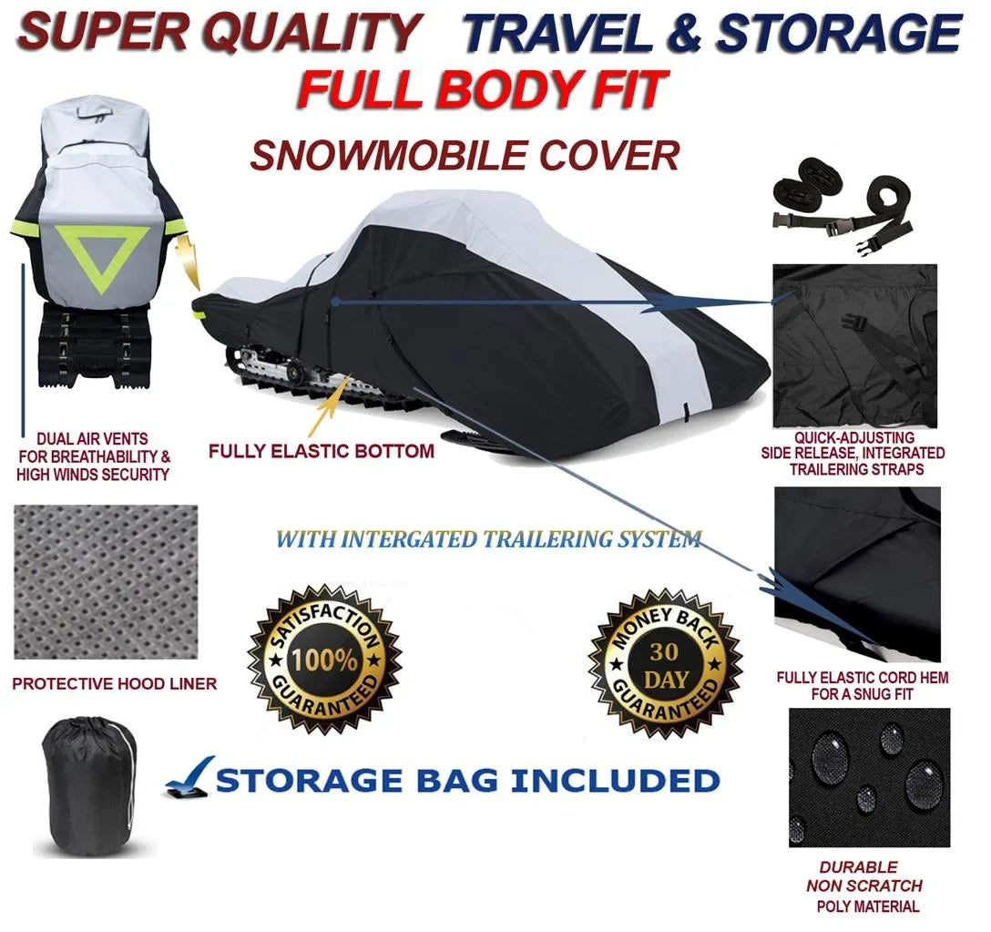 600 Denier Full Fit Sizenowmobile Travel and Sizetorage Cover Compatible for the 2014-2015 Sizeki Doo Bombardier Model GSizeX LE ACE 900 Sizenowmachine Sizeled.