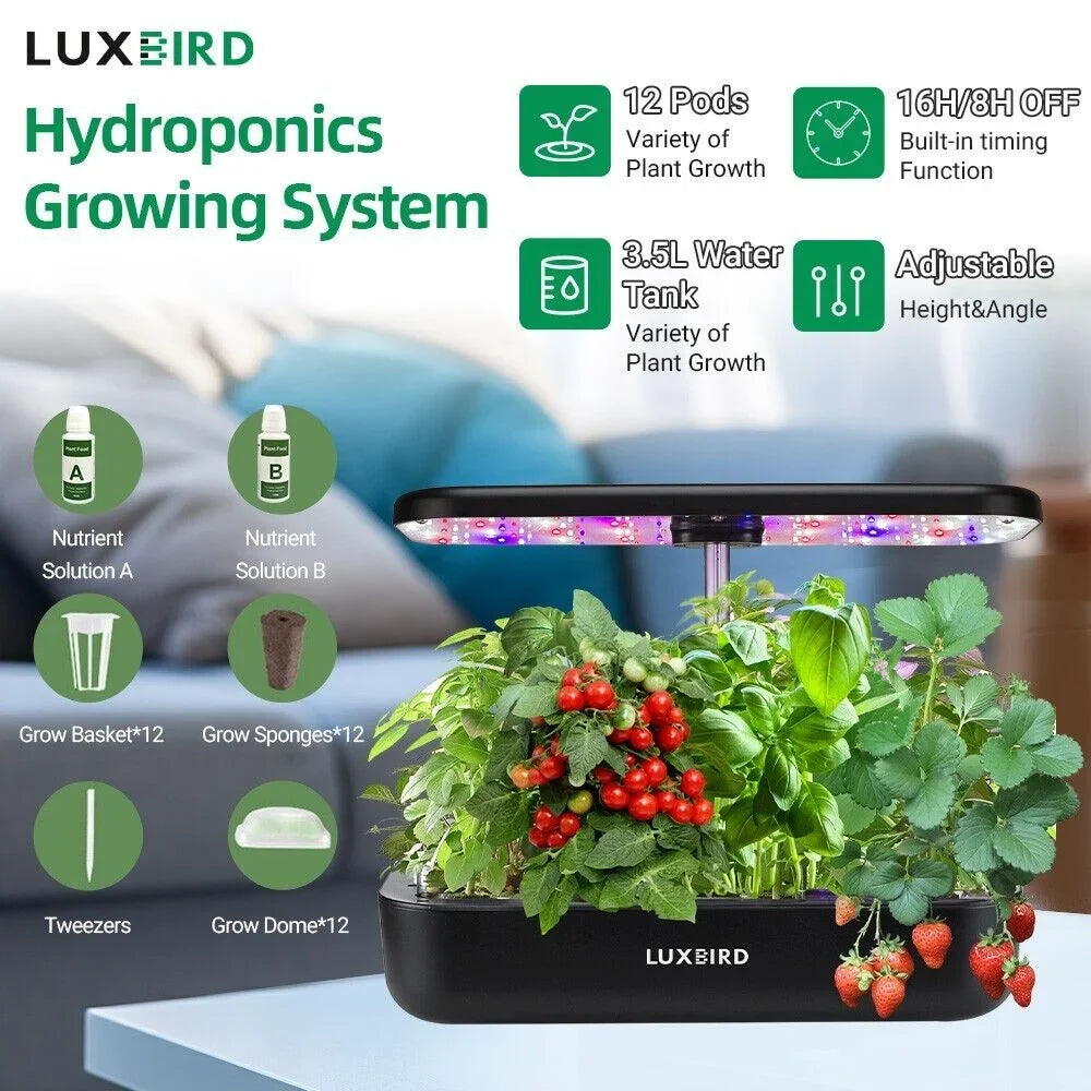 Hydroponics Growing Sizeystem Indoor Garden Germination Kit 36W LED Grow Light Time