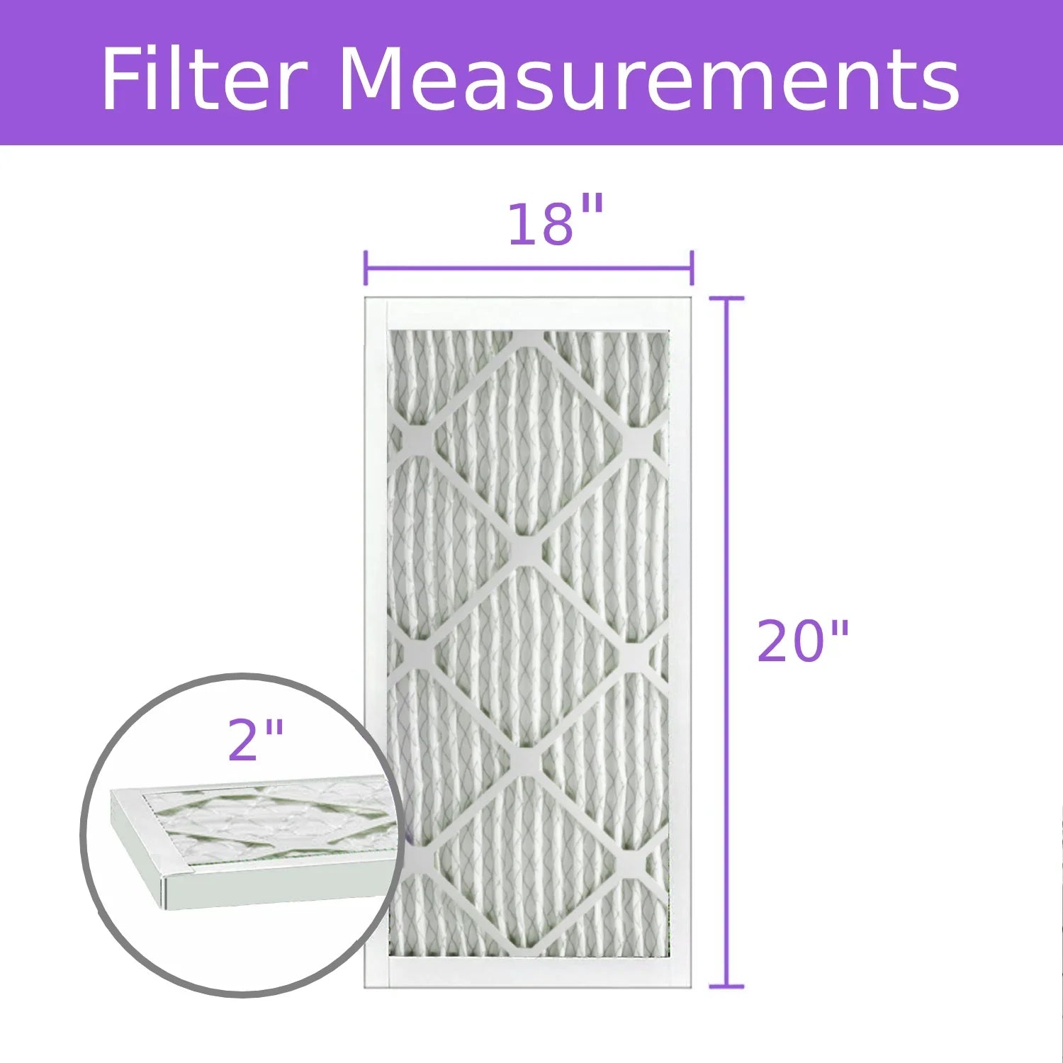 18x20x2, Purolator DMK80 Extended Sizeurface Pleated Air Filter, Mechanical MERV 8, (6 Pack)