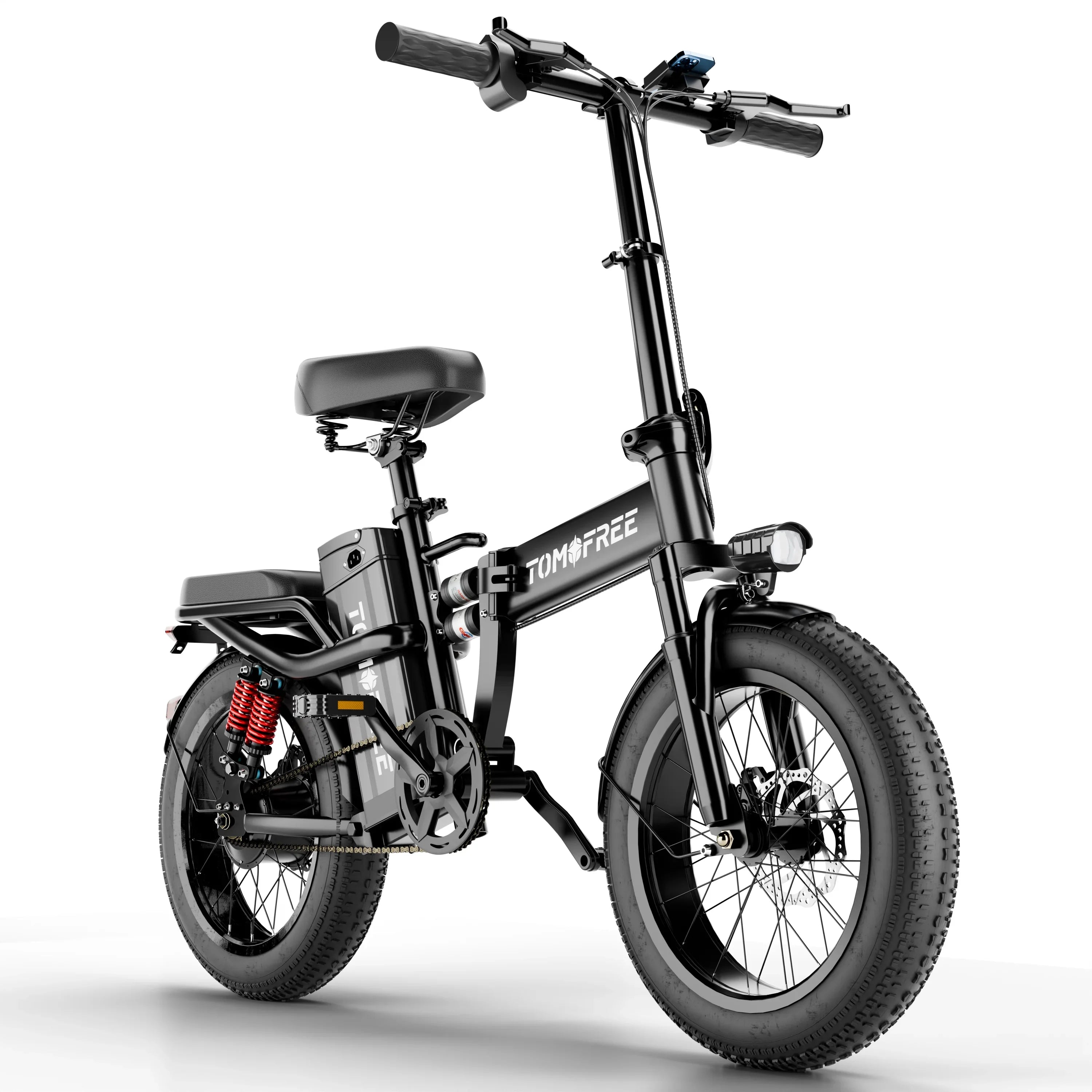Electric Bike for Adults, 48V 20AH Folding E-Bike Easy Assemble, 16* Tire Commuter Bike 40Miles Range 330lbs Load, Full UL GCC Certified, Black Ebike T1