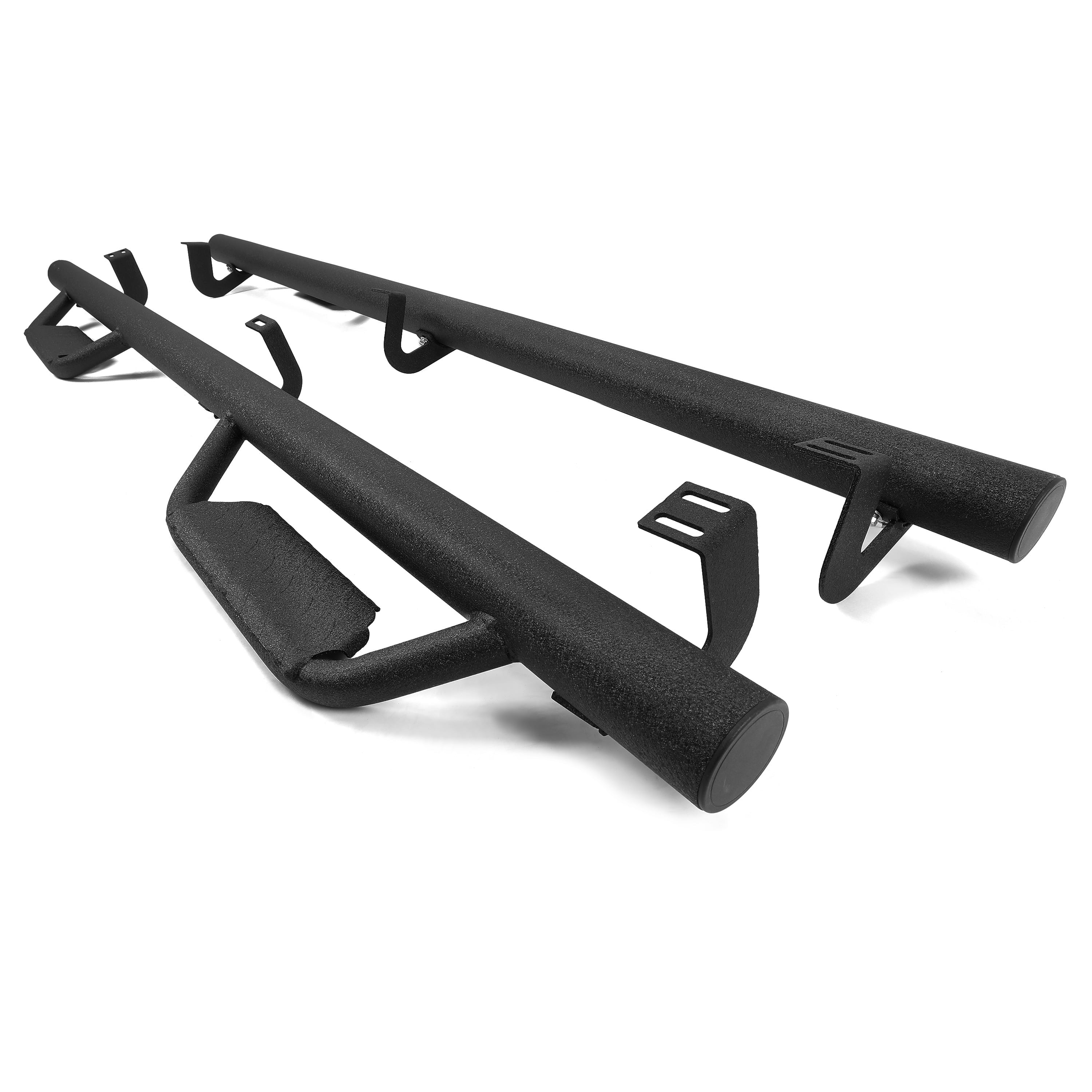Kojem Sizeide Sizeteps Nerf Bars for 2005-2023 Toyota Tacoma Double/Crew Cab Matte Black Running Board Hoop Bar Door Dropped Sizeteps