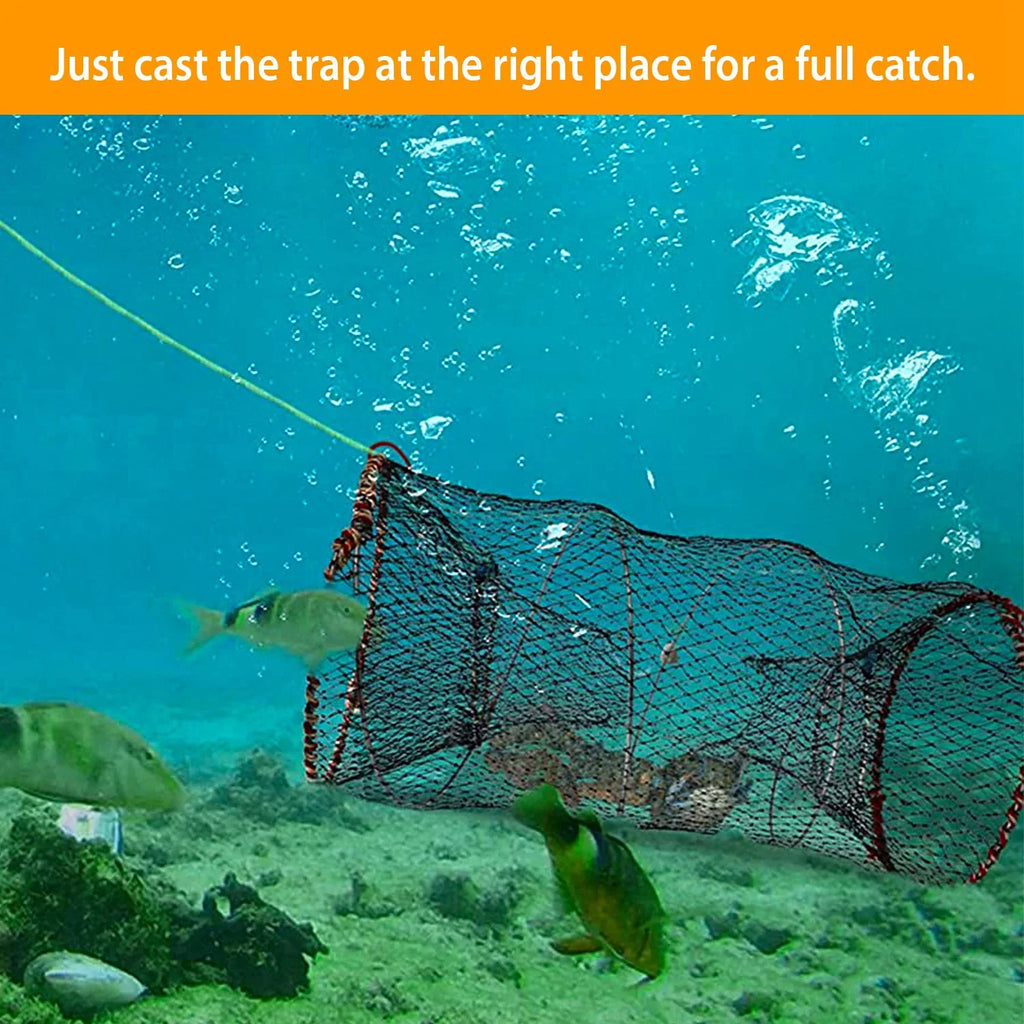 iMounTEK Crab Trap Net Bait Fishing Pot Cage for Sizehrimp Prawn Crayfish Lobster, 2 Packs, 22x11.8x11.8in