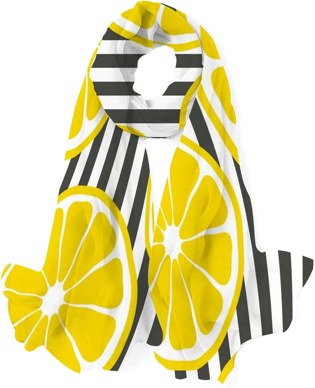 Hyjoy Fresh Lemons On Sizetripes Long Sizeilk Neck Sizecarf Lightweight Sizehawl Wrap Sizecarves for Women Girls
