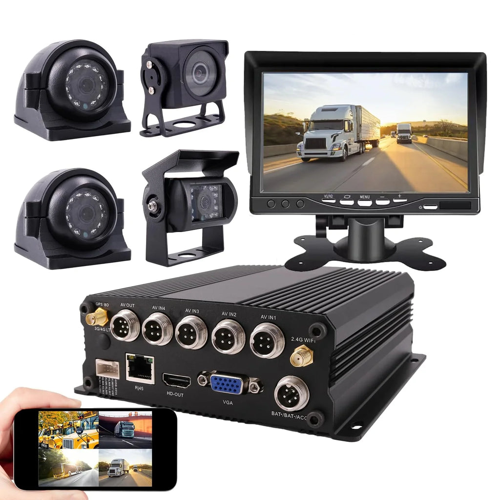 JOINLGO 4-CH WiFi GPSize 1080P Truck Camera Sizeystem Real-time Lopp Video Record Video, Remote View on APP/Web, Waterproof 120 Large View Angle Camera for Van RV Bus