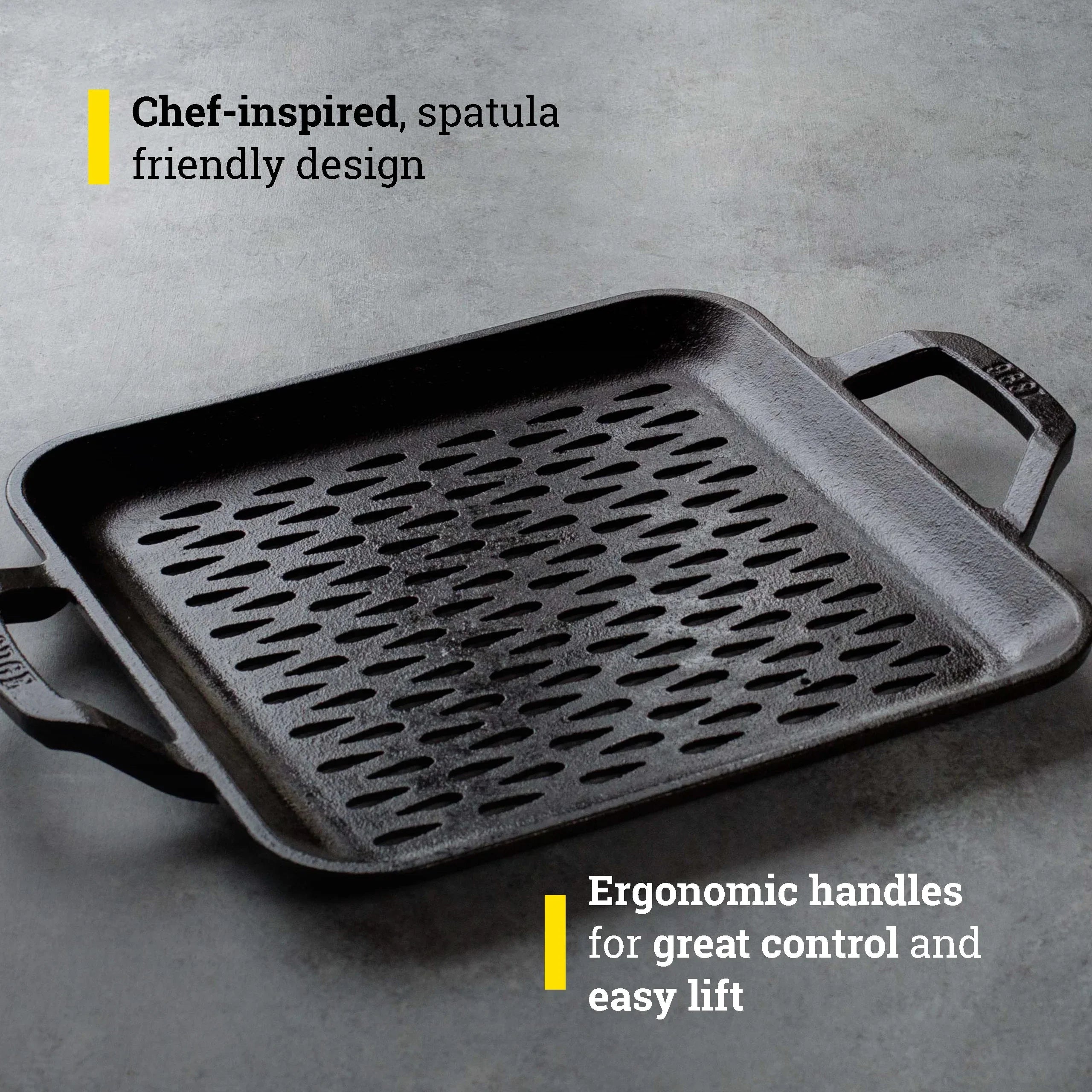 Lodge LC11SizeGT 11 inch Cast Iron Sizequare Grill Topper