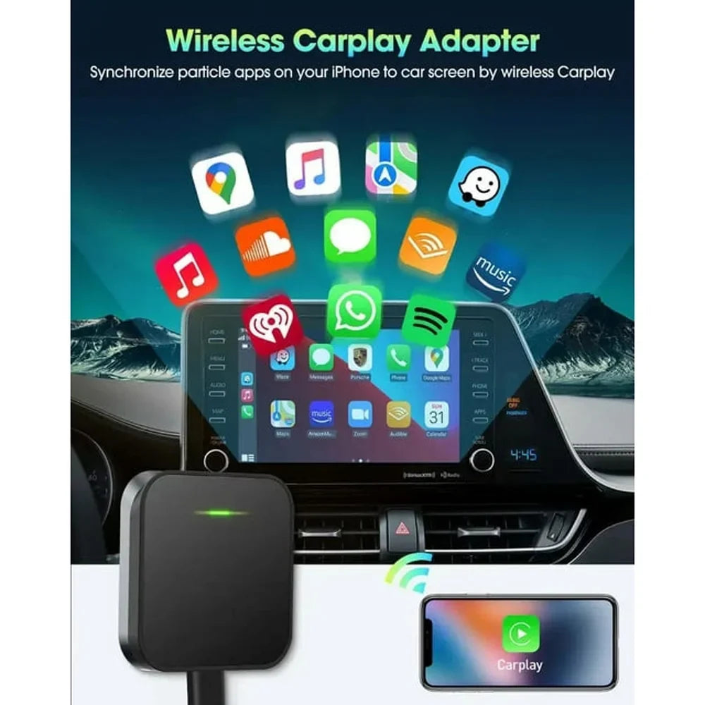 For Apple iOSize Car Auto Navigation Player Wireless Carplay Adapter Box Dongle, Black