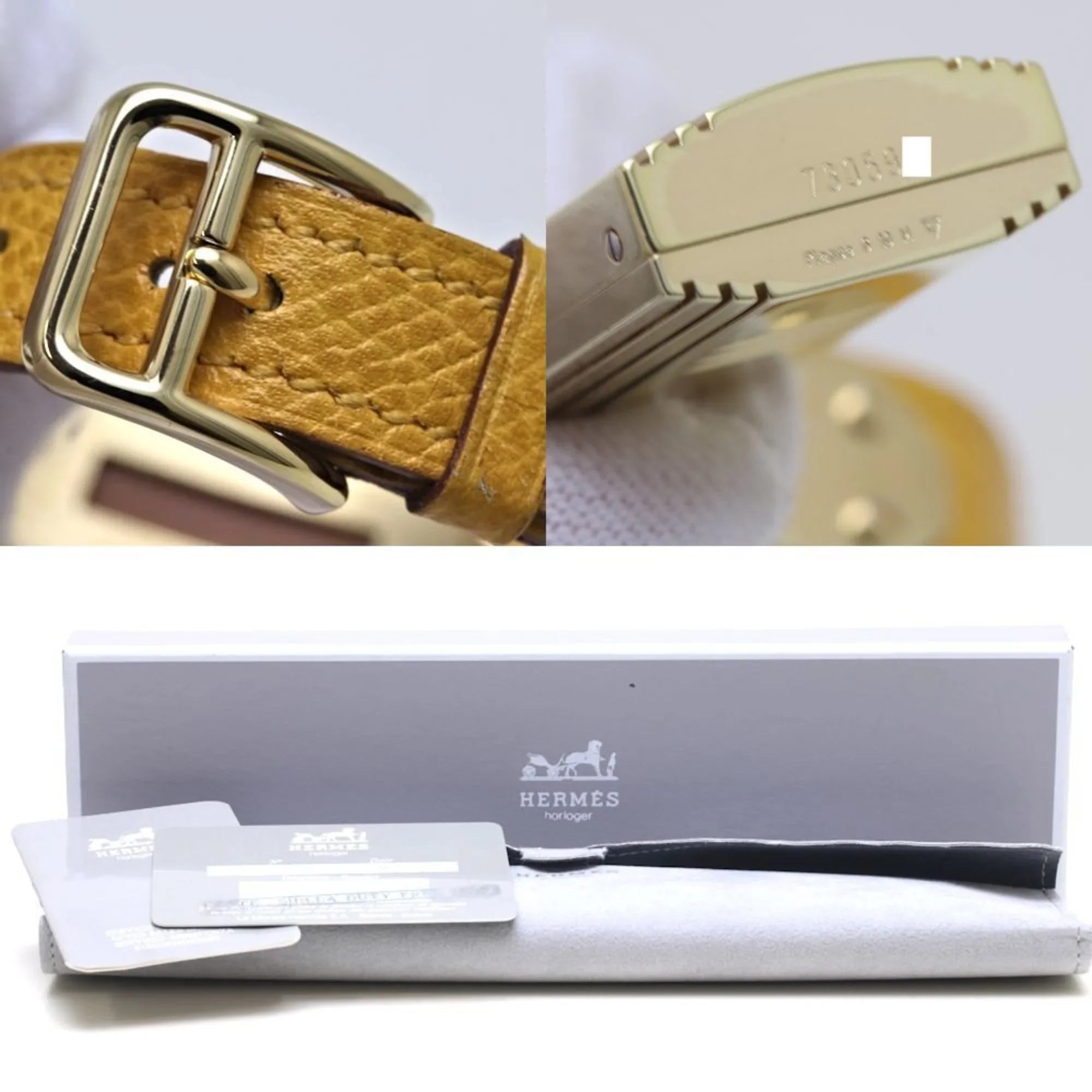 Pre-Owned HERMESize Kelly Watch KE1.201 ○Y stamp GP (gold plated) x Vaux Epson Ladies 39261 (Good)