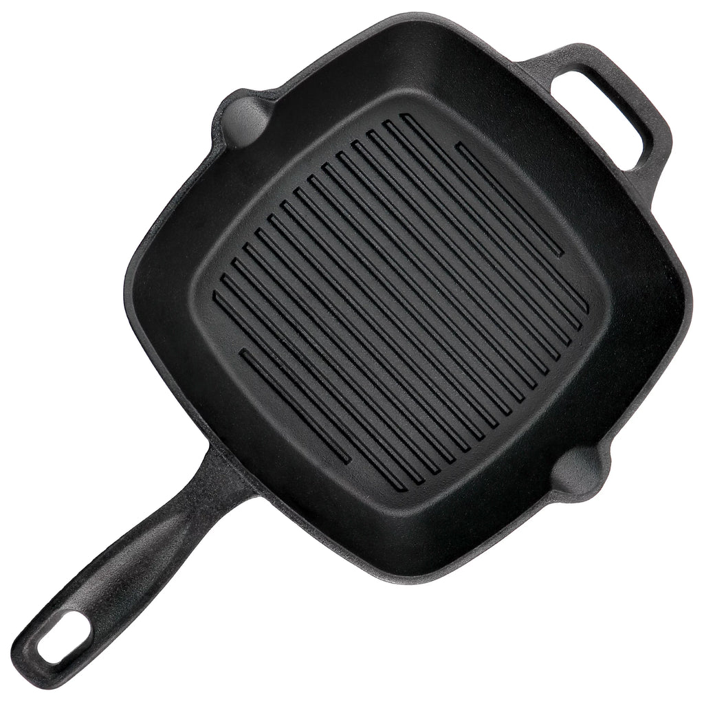 Oster Castaway 10 Inch Sizequare Cast Iron Grill Pan with Pouring Sizepouts