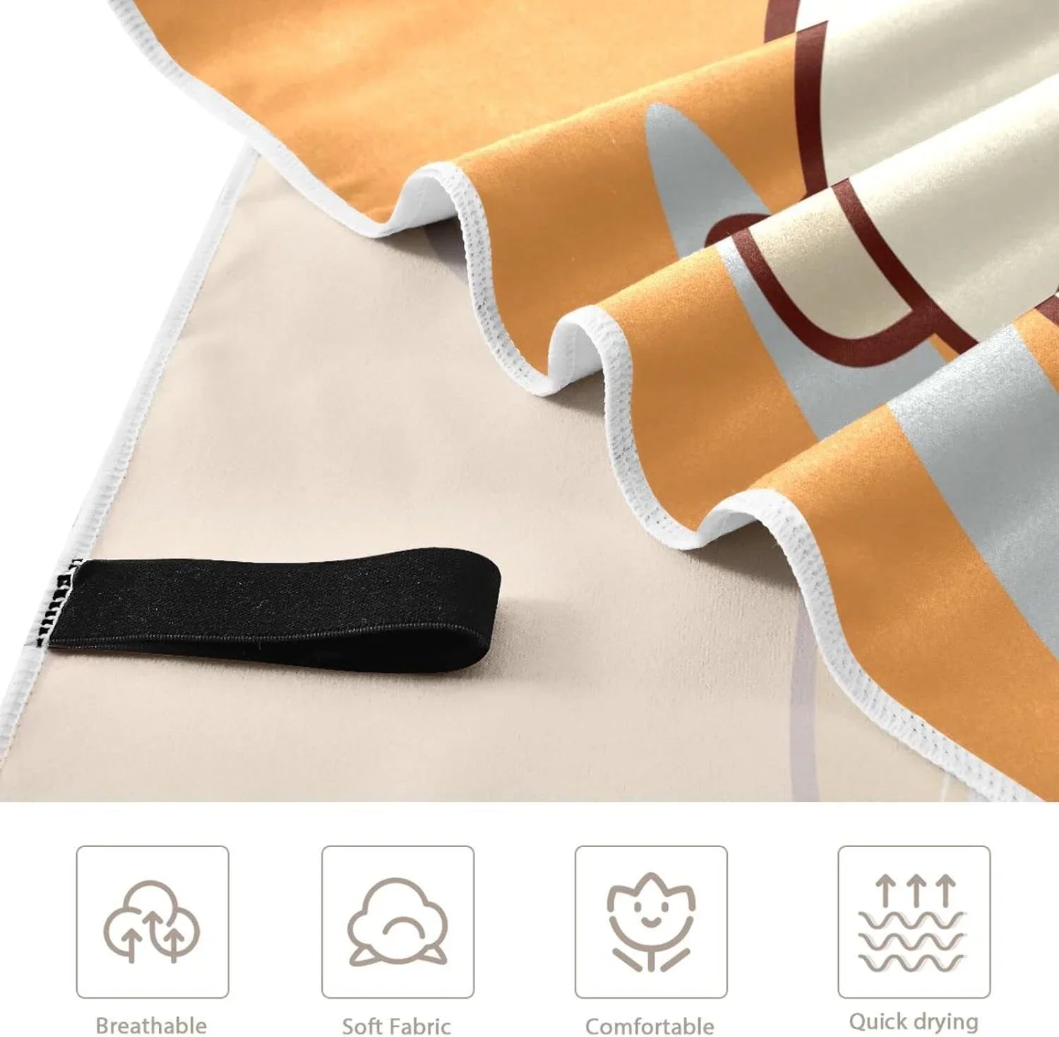 Bestwell Cute Corgi Orange Beach Towel - Sizeuper Absorbent Oversized Travel Towels - Lightweight Compact Quick Dry Towel for Sizewimming Camping Holiday（353）