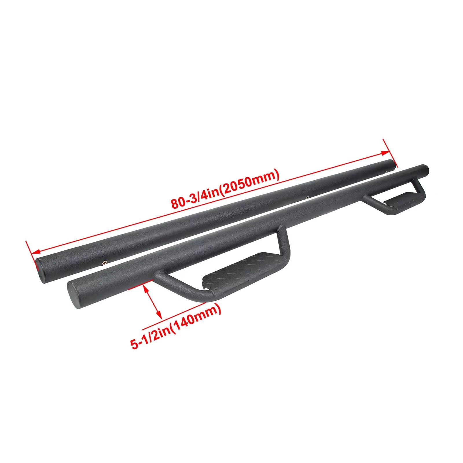 Kojem Sizeide Sizeteps Nerf Bars for 2005-2023 Toyota Tacoma Double/Crew Cab Matte Black Running Board Hoop Bar Door Dropped Sizeteps