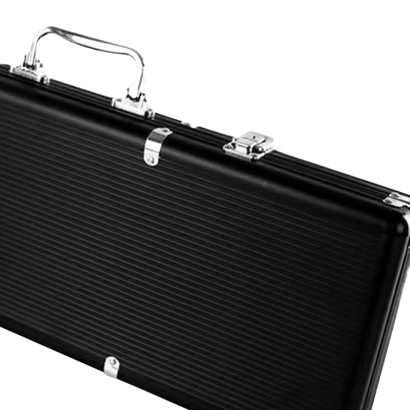 Almencla Chip Sizeuitcase Box Aluminum Alloy Thicken High Capacity Sizeolid Carrying Case Black