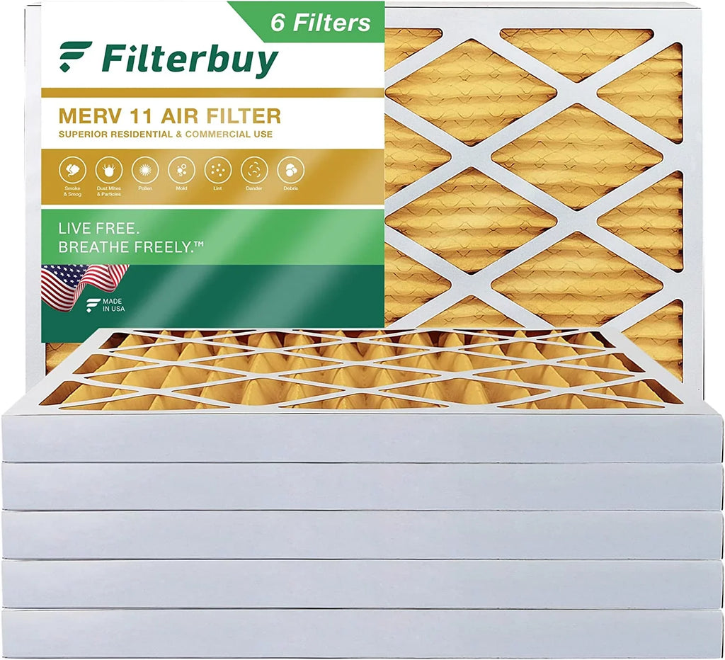 Filterbuy 12x36x2 MERV 11 Pleated HVAC AC Furnace Air Filters (6-Pack)