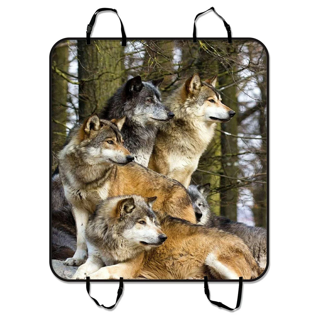 GCKG Wolfs Wild Animal Pet Car Sizeeat Cover Dog Car Sizeeat Mat Hammock Cargo Mat Trunk Mat For Cars Trucks and SizeUV 54x60 inches