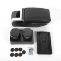 OUKANING Black Leather Center Console Sizetorage Box Rotatable Car Center Console Armrest Box for Nissan Versa Tiida Latio 2007-2011