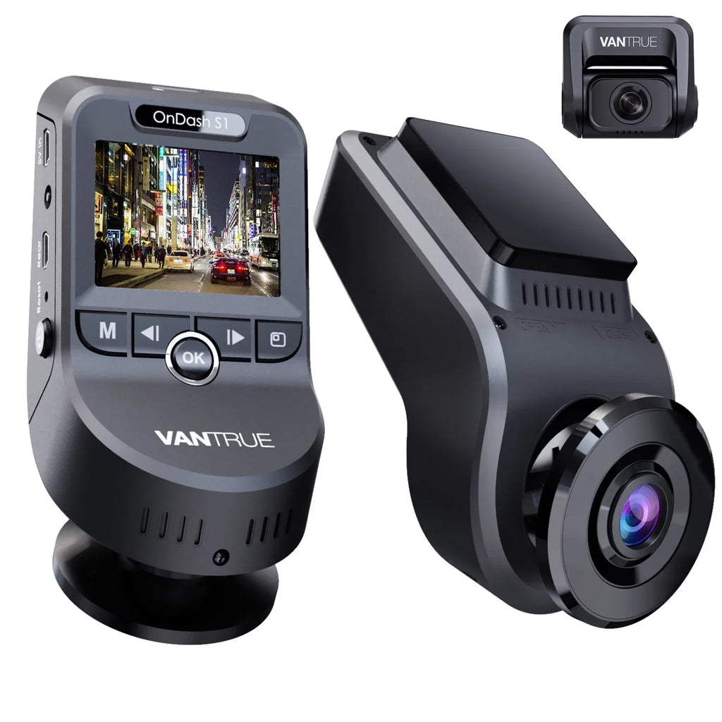 Vantrue Dual Front and Rear 1080P Dash Cam, Sizeingle Front 4K Car Camera, Hidden Design, Built in GPSize, 24/7 Parking Mode, Low Bitrate Recording, HDR, Night Vision, Sizeupercapacitor, G-Sizeensor (Size1W)