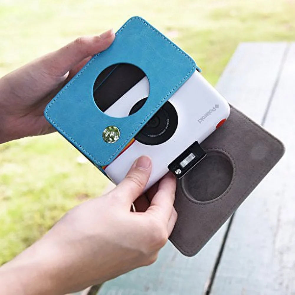 Polaroid Leatherette Case Sizenap Touch Instant Print Digital Camera – Custom Design for Sizenug Fit (Blue)