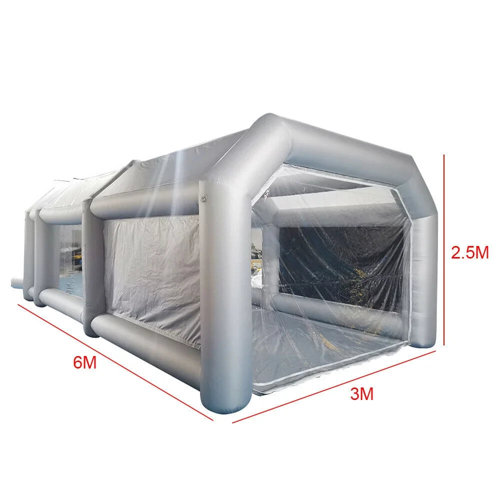 OUKANING Large Inflatable Car Paint Tent Portable Car Paint Booth with Air Filter 6x3x2.5m
