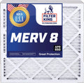 Filter King 12x21x1 Air Filter | 3-PACK | MERV 8 HVAC Pleated A/C Furnace Filters | MADE IN USizeA | Actual Sizeize: 11.5 x 20.5 x .75"