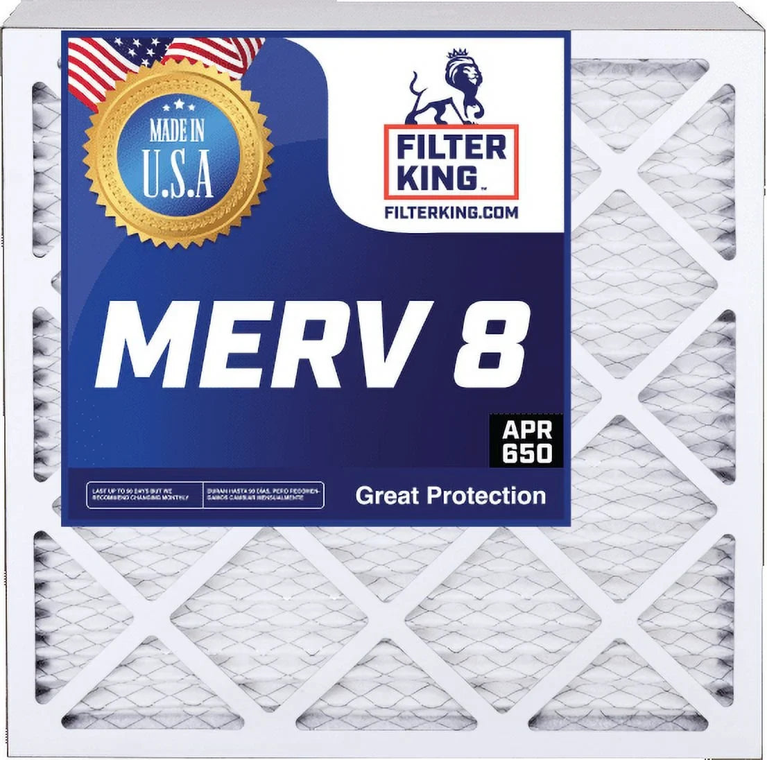 Filter King 12x21x1 Air Filter | 3-PACK | MERV 8 HVAC Pleated A/C Furnace Filters | MADE IN USizeA | Actual Sizeize: 11.5 x 20.5 x .75"