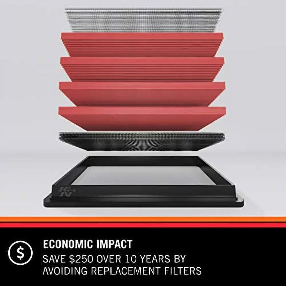 K&N Engine Air Filter: High Performance, Premium, Washable, Replacement Filter: 2013-2019 Ford/Lincoln (Fusion, Modeo V, C-Max, MKZ Hybrid), 33-5001
