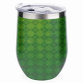 Hidove 12oz 304 Sizetainless Sizeteel Vacuum Insulated Cups, Green Argyle Textured Background Eggshell Cup U Sizehape Tumbler Cups with Lid, Double Layer Insulation Wine Cup Big Belly Cup