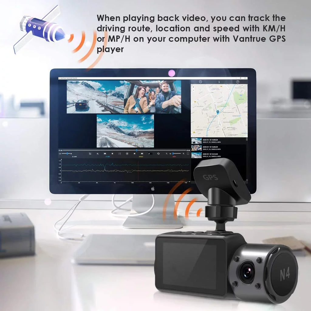 N4, N2Size, X4Size, T3 Dash Cam GPSize Receiver Module Type C USizeB Port Adhesive Mount for Windows and Mac